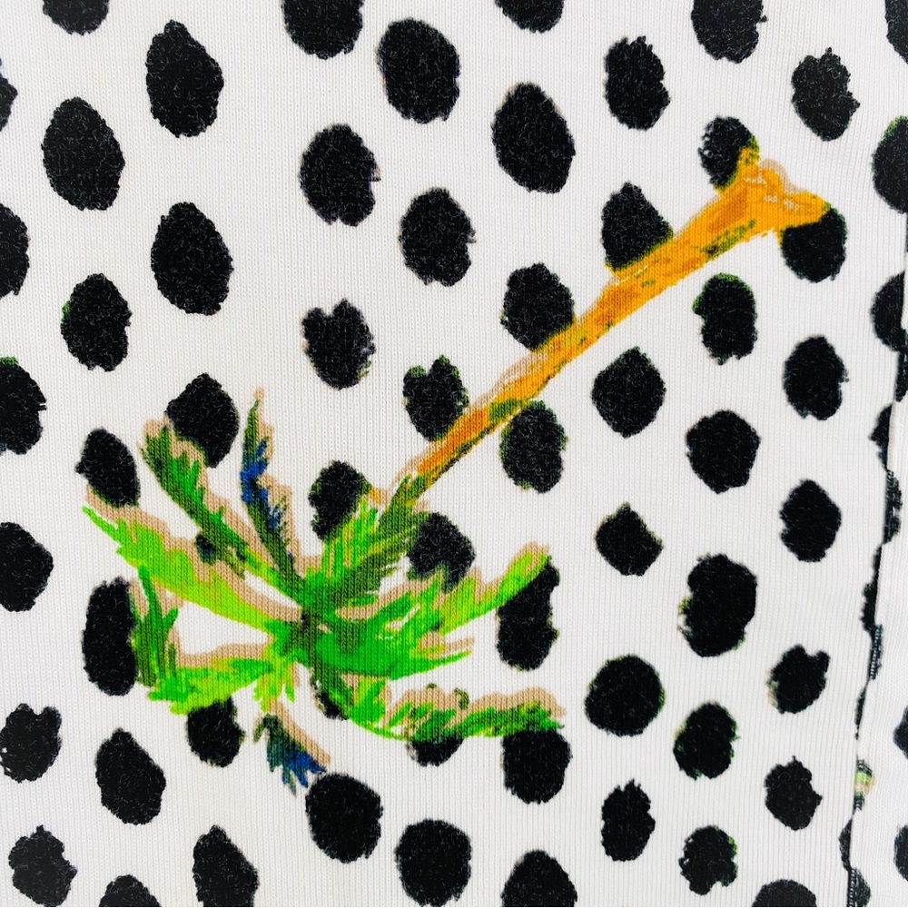 Rafaella Palm Tree & Polka Dot Graphic Cotton Lightweight Tank Blouse Size Large - Picture 2 of 5